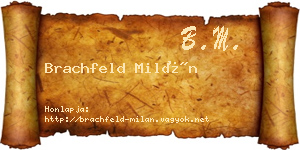 Brachfeld Milán névjegykártya